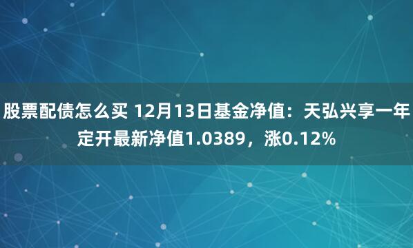 股票配债怎么买 12月13日基金净值：天弘兴享一年定开最新净值1.0389，涨0.12%