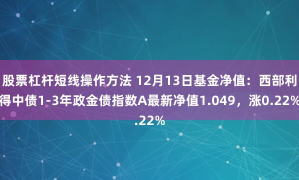 股票杠杆短线操作方法 12月13日基金净值：西部利得中债1-3年政金债指数A最新净值1.049，涨0.22%