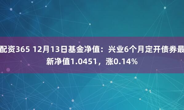 配资365 12月13日基金净值：兴业6个月定开债券最新净值1.0451，涨0.14%