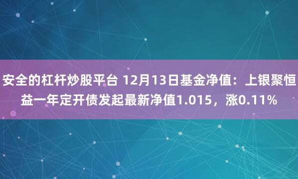 安全的杠杆炒股平台 12月13日基金净值：上银聚恒益一年定开债发起最新净值1.015，涨0.11%