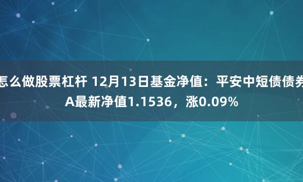 怎么做股票杠杆 12月13日基金净值：平安中短债债券A最新净值1.1536，涨0.09%