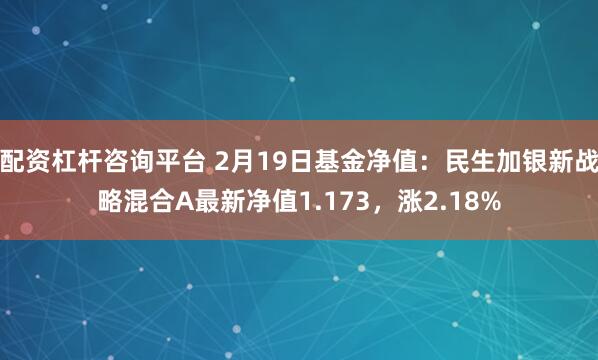 配资杠杆咨询平台 2月19日基金净值：民生加银新战略混合A最新净值1.173，涨2.18%